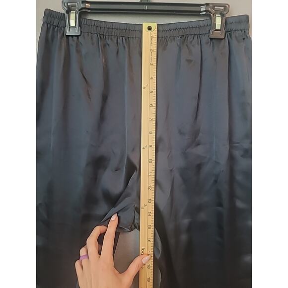 VTG Victorias Secret Elastic Pull On Waist Wide Leg Black Size Small - Picture 5 of 7